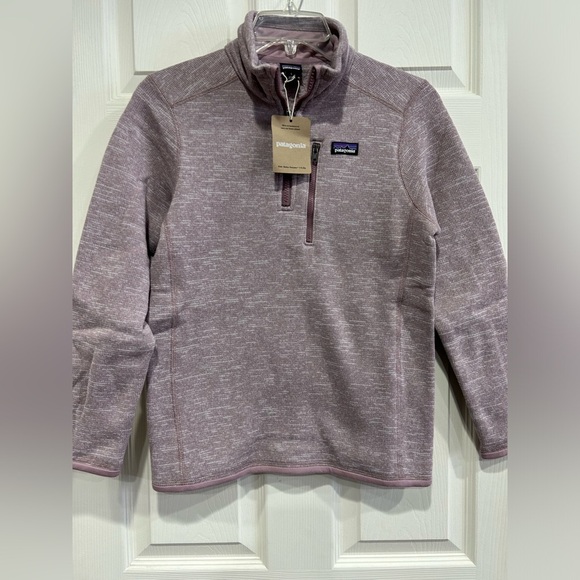Patagonia Girls Large Better Sweater 1/4-Zip Stormy Mauve NWT Quick-Dry Fleece - Picture 1 of 8
